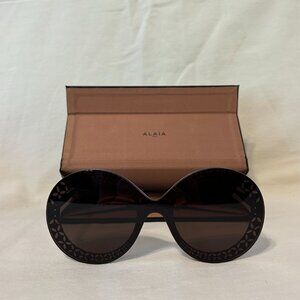 Alaïa Brown Oversized Circular Sunglasses